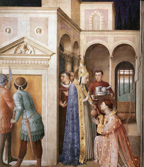 St Lawrence Receives the Treasures of the Church